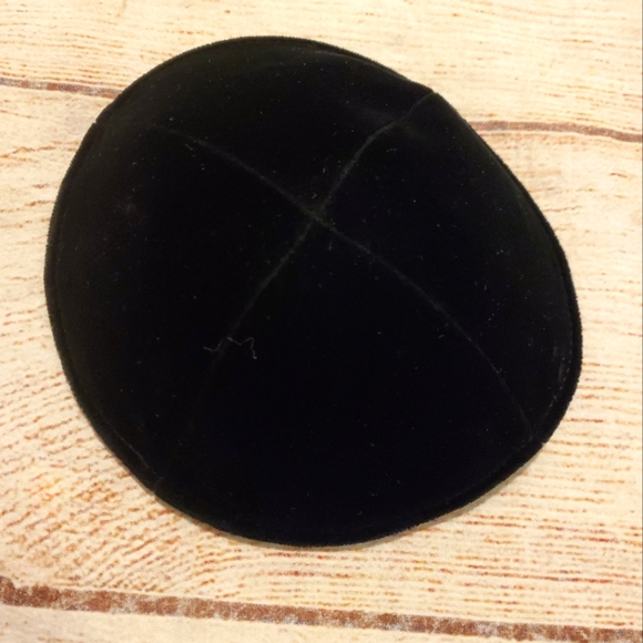 I-Kippah black velvet kippah yarmulka kappel sz 4 - Picture 1 of 3